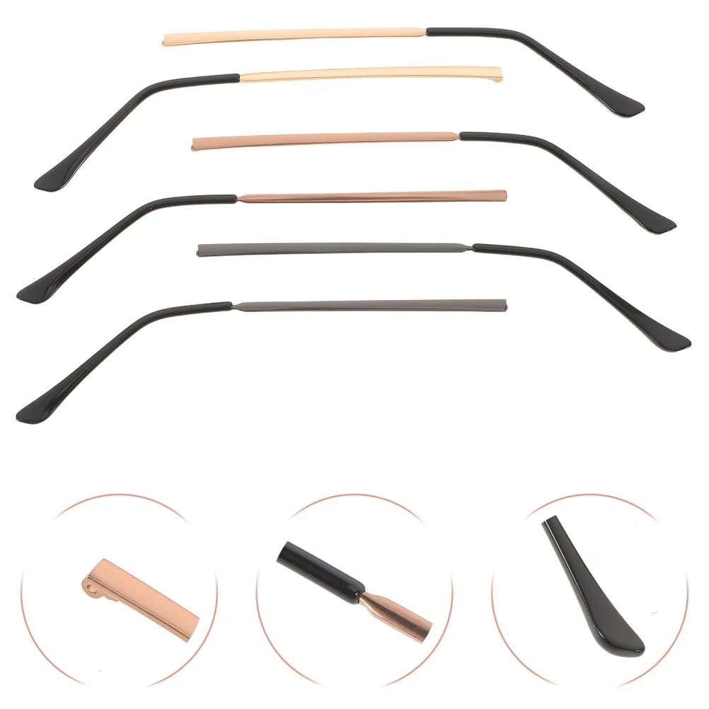 3 Pairs Replacement Arms for Glasses Eyeglass Parts DIY Legs Kit